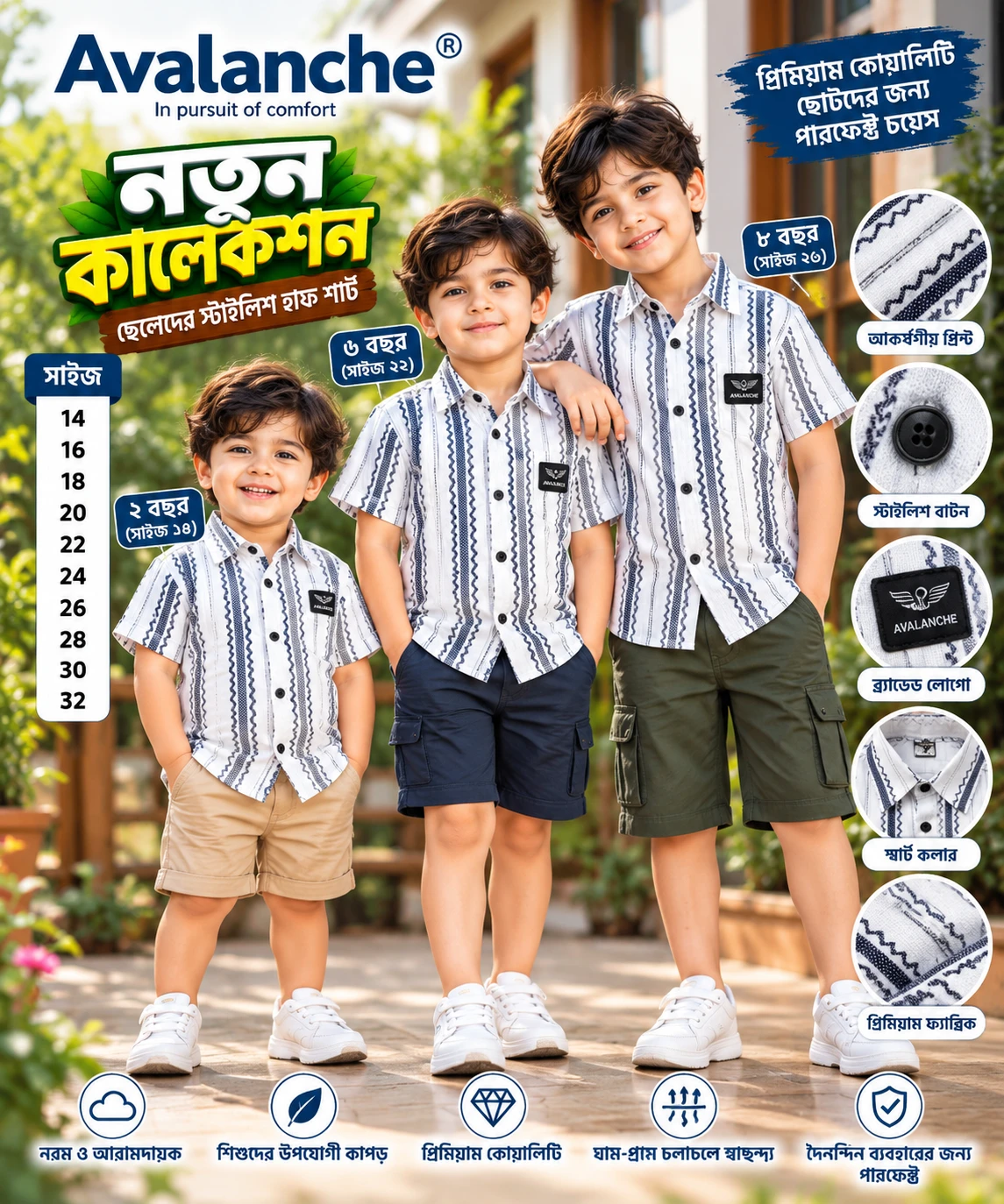 নতুন কালেকশন – ছেলেদের প্রিমিয়াম স্টাইলিশ হাফ শার্ট