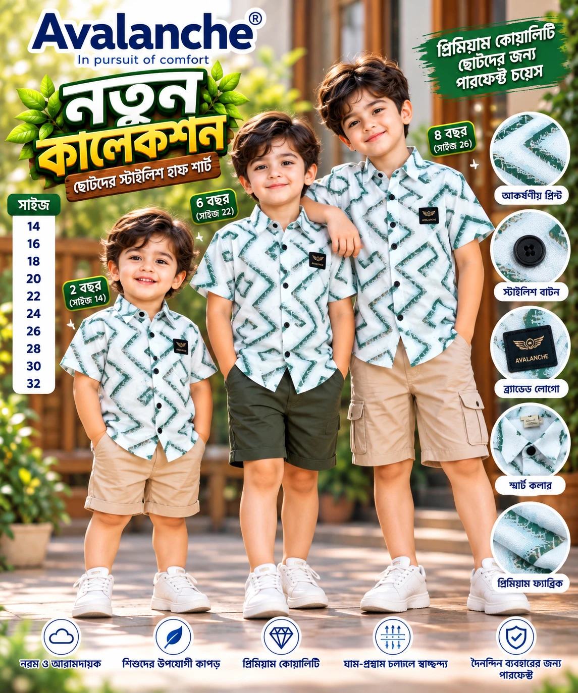 নতুন কালেকশন – ছেলেদের প্রিমিয়াম স্টাইলিশ হাফ শার্ট